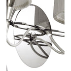 M1318/S Lucca Wall Lamp Switched 2 Light E27 Polished Chrome White Shades & Clear Crystal
