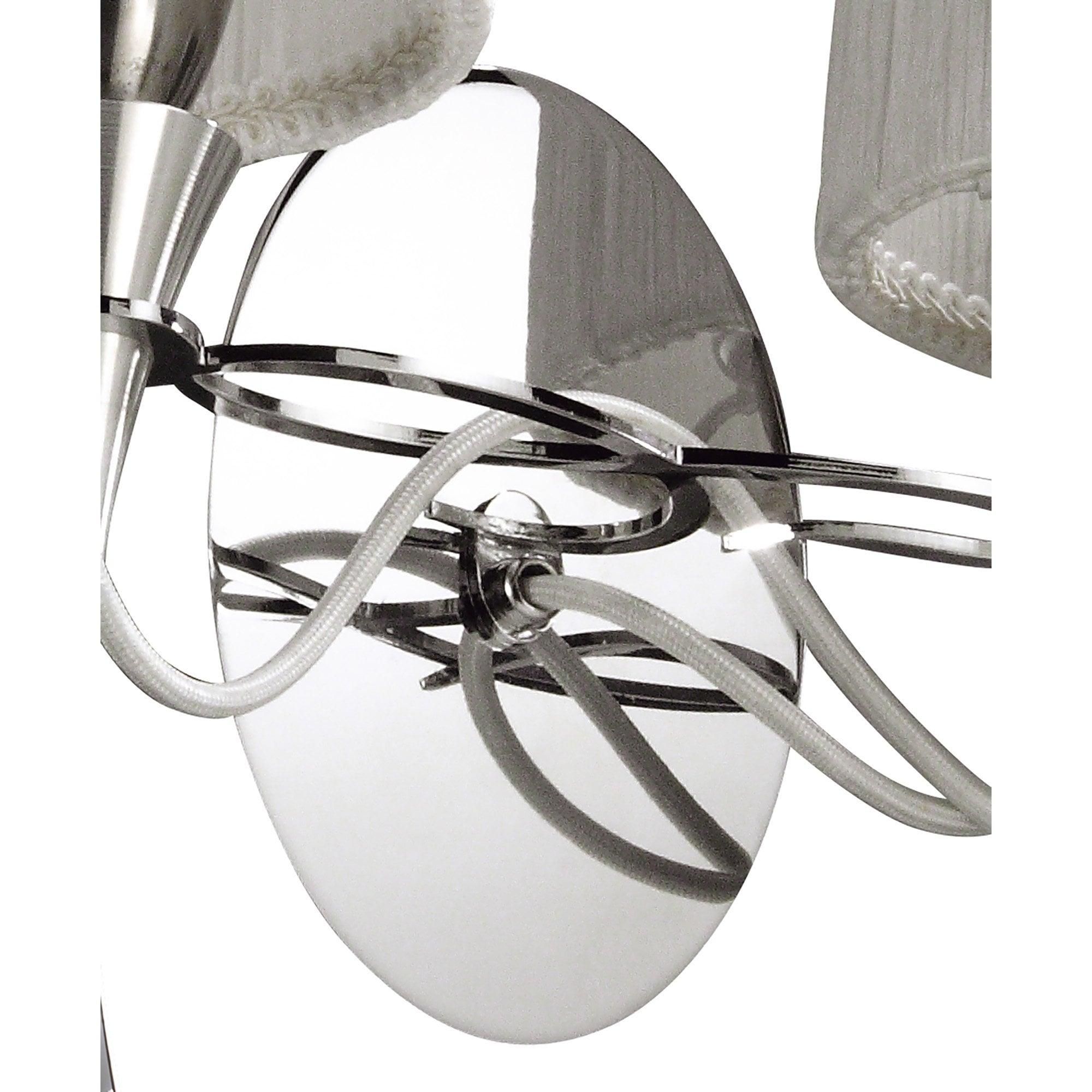 M1318/S Lucca Wall Lamp Switched 2 Light E27 Polished Chrome White Shades & Clear Crystal