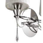 M1318/S Lucca Wall Lamp Switched 2 Light E27 Polished Chrome White Shades & Clear Crystal