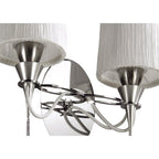 M1318/S Lucca Wall Lamp Switched 2 Light E27 Polished Chrome White Shades & Clear Crystal