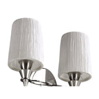 M1318/S Lucca Wall Lamp Switched 2 Light E27 Polished Chrome White Shades & Clear Crystal