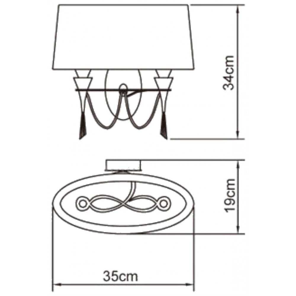 M1340/S Lucca Wall Lamp Switched 2 Light E27 Polished Chrome White Shade & Clear Crystal