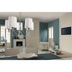 M1340/S Lucca Wall Lamp Switched 2 Light E27 Polished Chrome White Shade & Clear Crystal