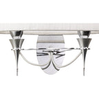 M1340/S Lucca Wall Lamp Switched 2 Light E27 Polished Chrome White Shade & Clear Crystal