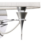 M1340/S Lucca Wall Lamp Switched 2 Light E27 Polished Chrome White Shade & Clear Crystal