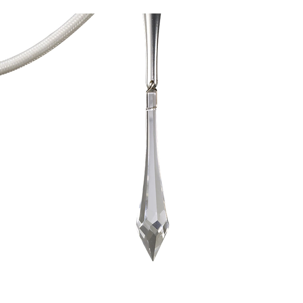 M1340/S Lucca Wall Lamp Switched 2 Light E27 Polished Chrome White Shade & Clear Crystal