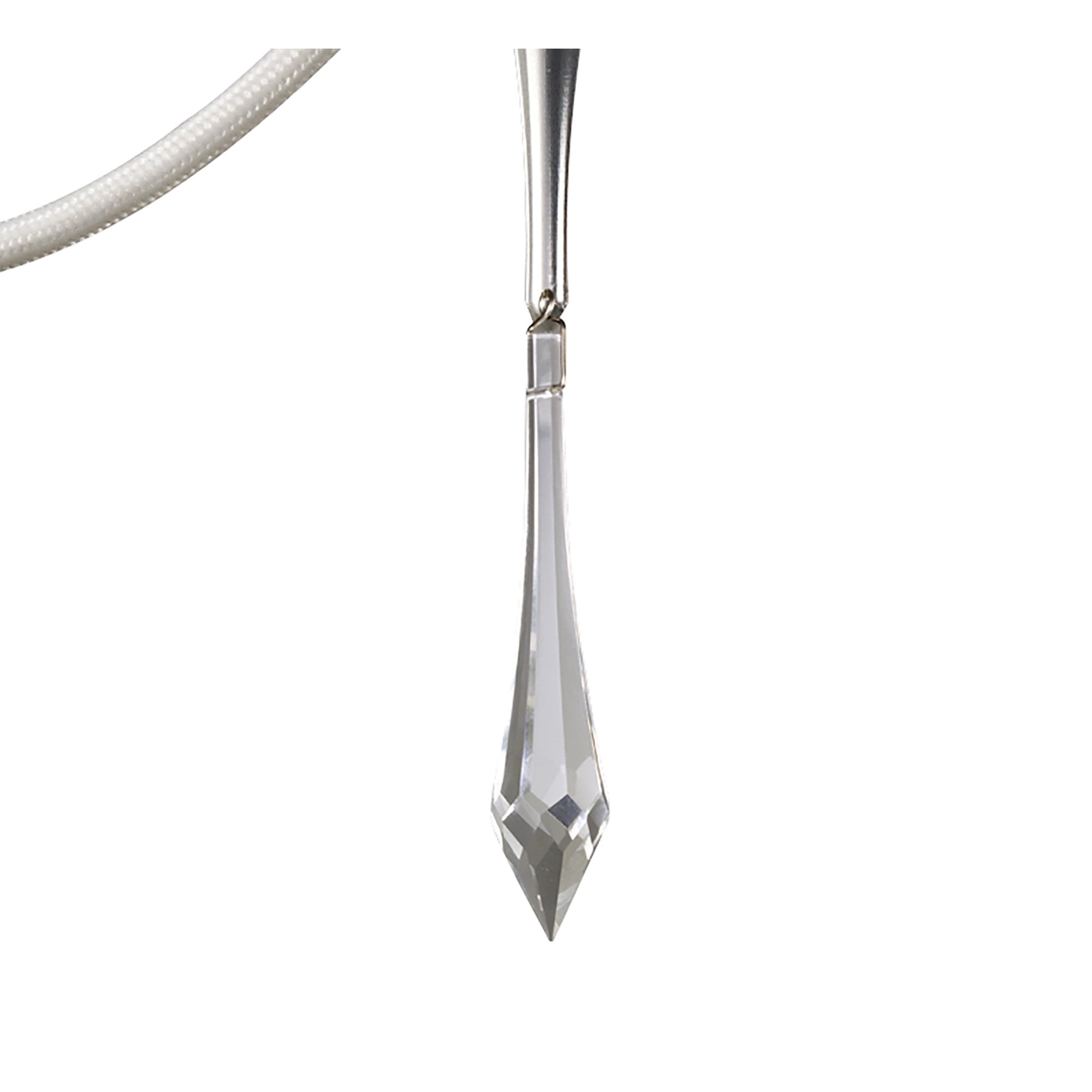 M1340/S Lucca Wall Lamp Switched 2 Light E27 Polished Chrome White Shade & Clear Crystal