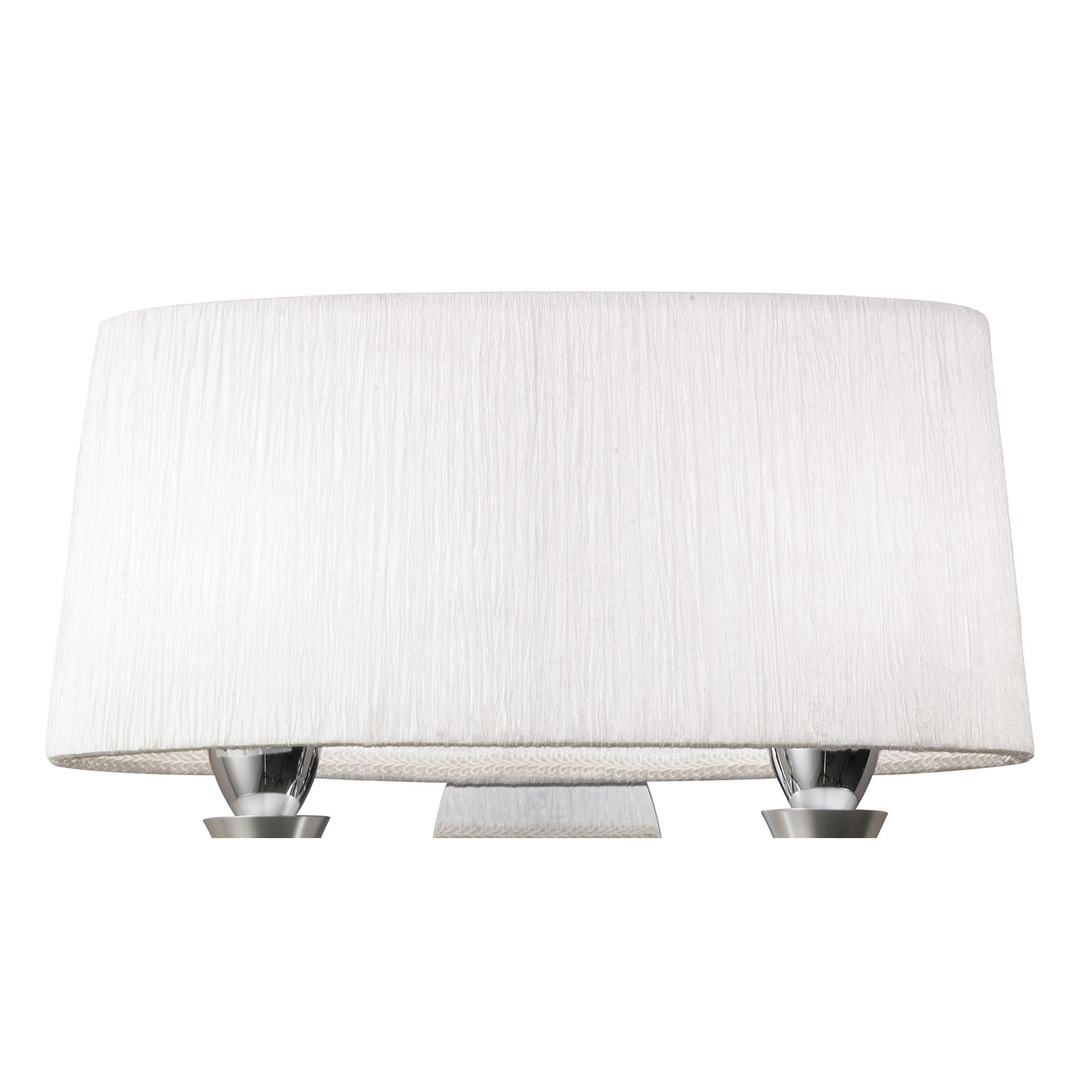 M1340/S Lucca Wall Lamp Switched 2 Light E27 Polished Chrome White Shade & Clear Crystal