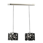 M1350 Lupin Linear Pendant 2 Light E27 Line Gloss Black/White Acrylic/Polished Chrome