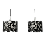 M1350 Lupin Linear Pendant 2 Light E27 Line Gloss Black/White Acrylic/Polished Chrome
