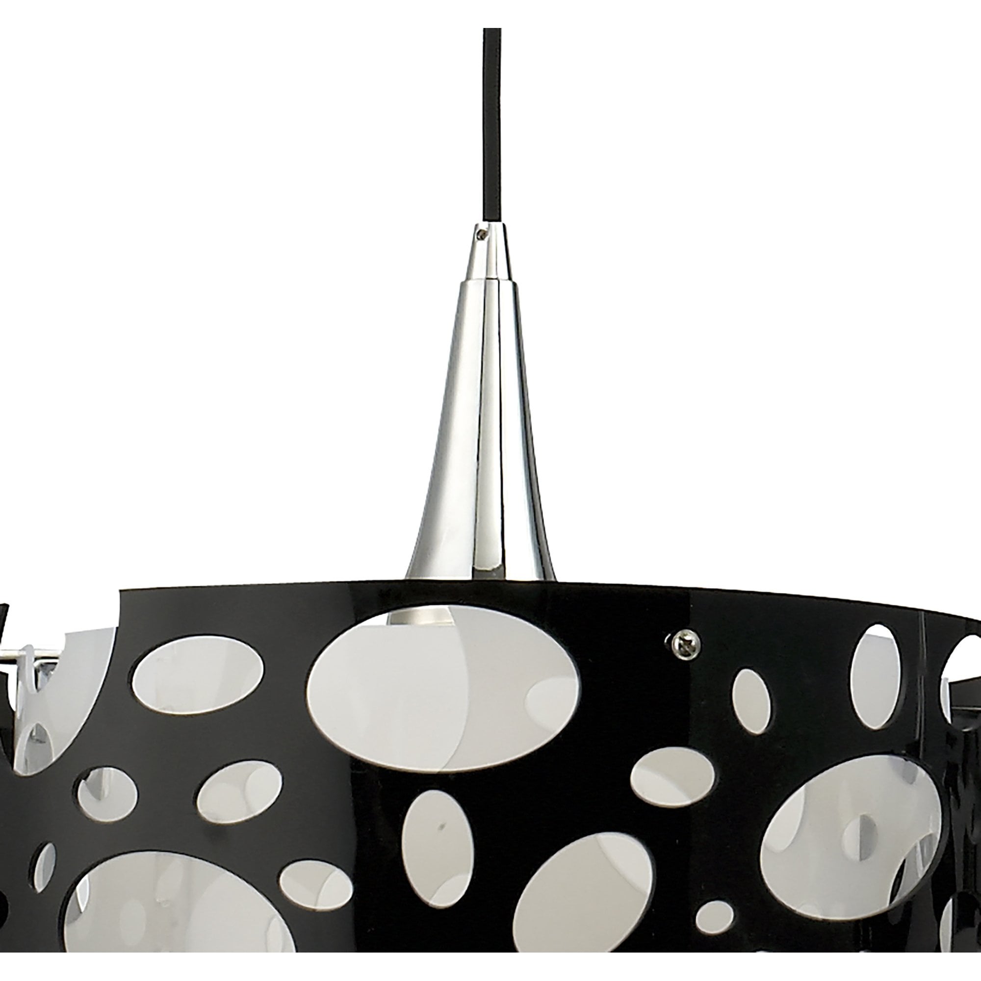 M1350 Lupin Linear Pendant 2 Light E27 Line Gloss Black/White Acrylic/Polished Chrome