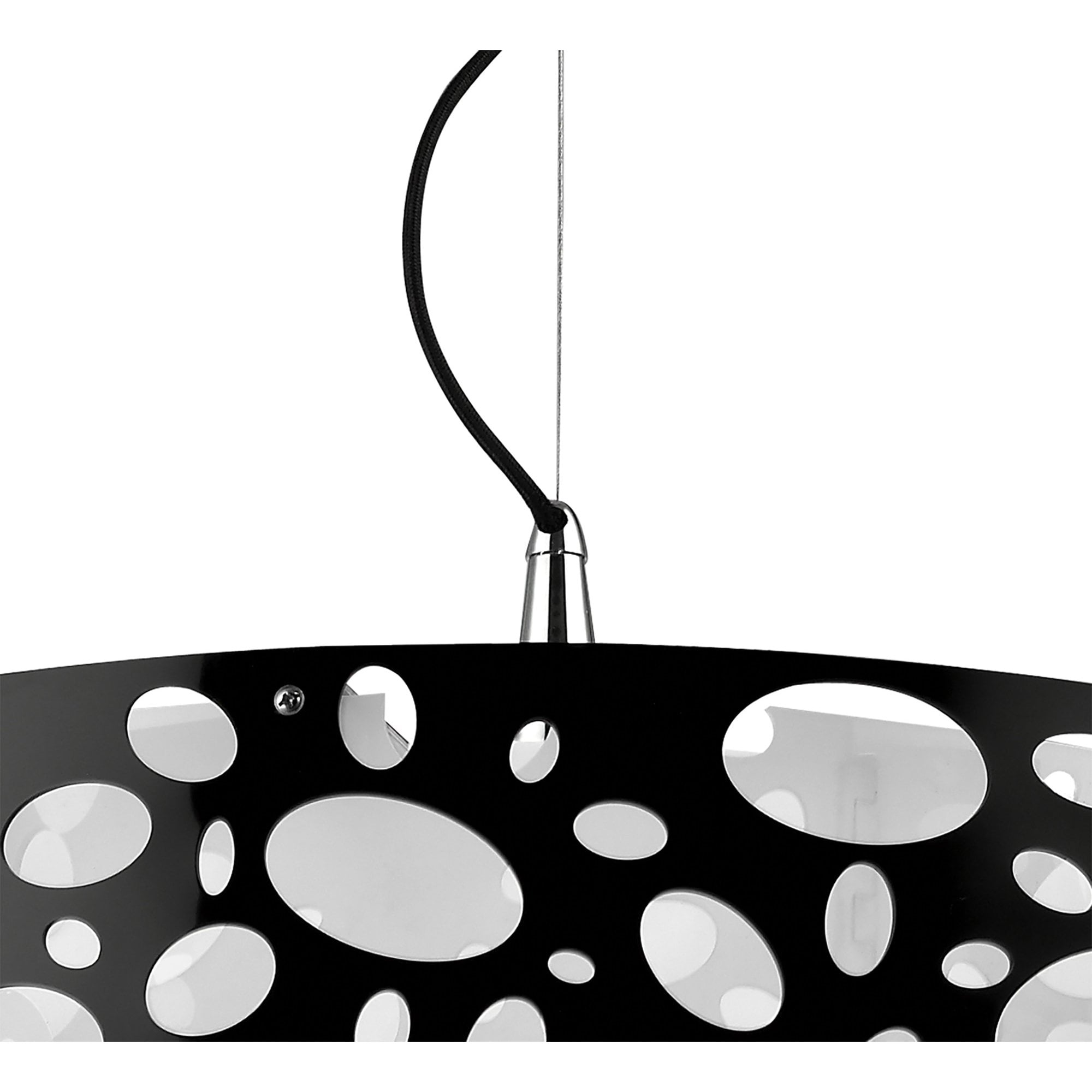 M1352 Lupin Pendant 4 Light E27 Gloss Black/White Acrylic/Polished Chrome