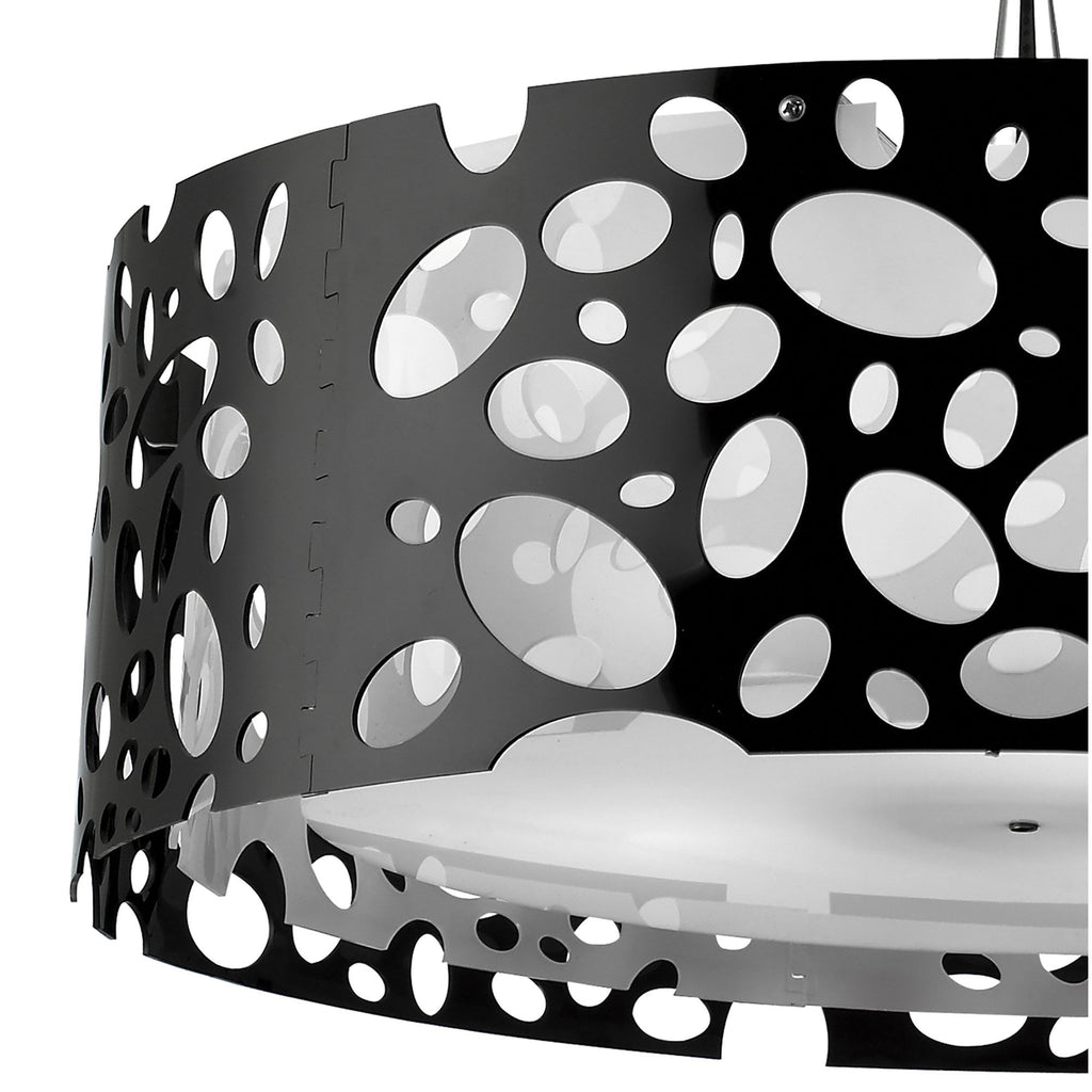 M1352 Lupin Pendant 4 Light E27 Gloss Black/White Acrylic/Polished Chrome