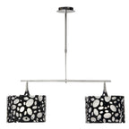 M1358 Lupin Linear Pendant 2 Light E27 Gloss Black White Acrylic Polished Chrome