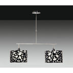 M1358 Lupin Linear Pendant 2 Light E27 Gloss Black White Acrylic Polished Chrome
