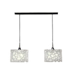 M1360 Lupin Linear Pendant 2 Light E27 Line Gloss White/White Acrylic/Polished Chrome