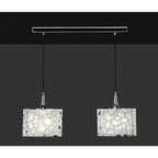M1360 Lupin Linear Pendant 2 Light E27 Line Gloss White/White Acrylic/Polished Chrome
