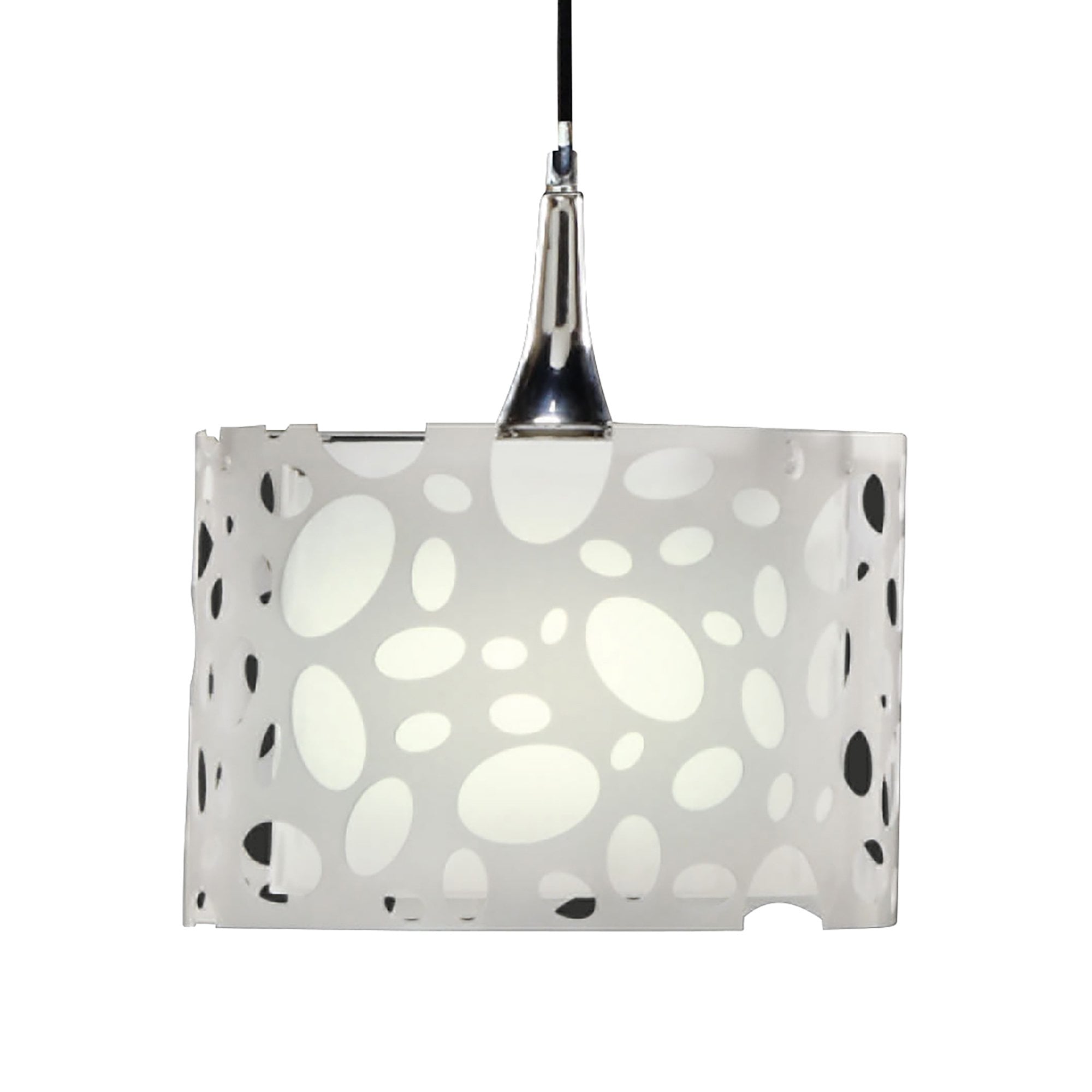 M1360 Lupin Linear Pendant 2 Light E27 Line Gloss White/White Acrylic/Polished Chrome