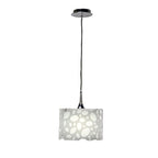 M1363 Lupin Pendant 1 Light E27 Gloss White/White Acrylic/Polished Chrome
