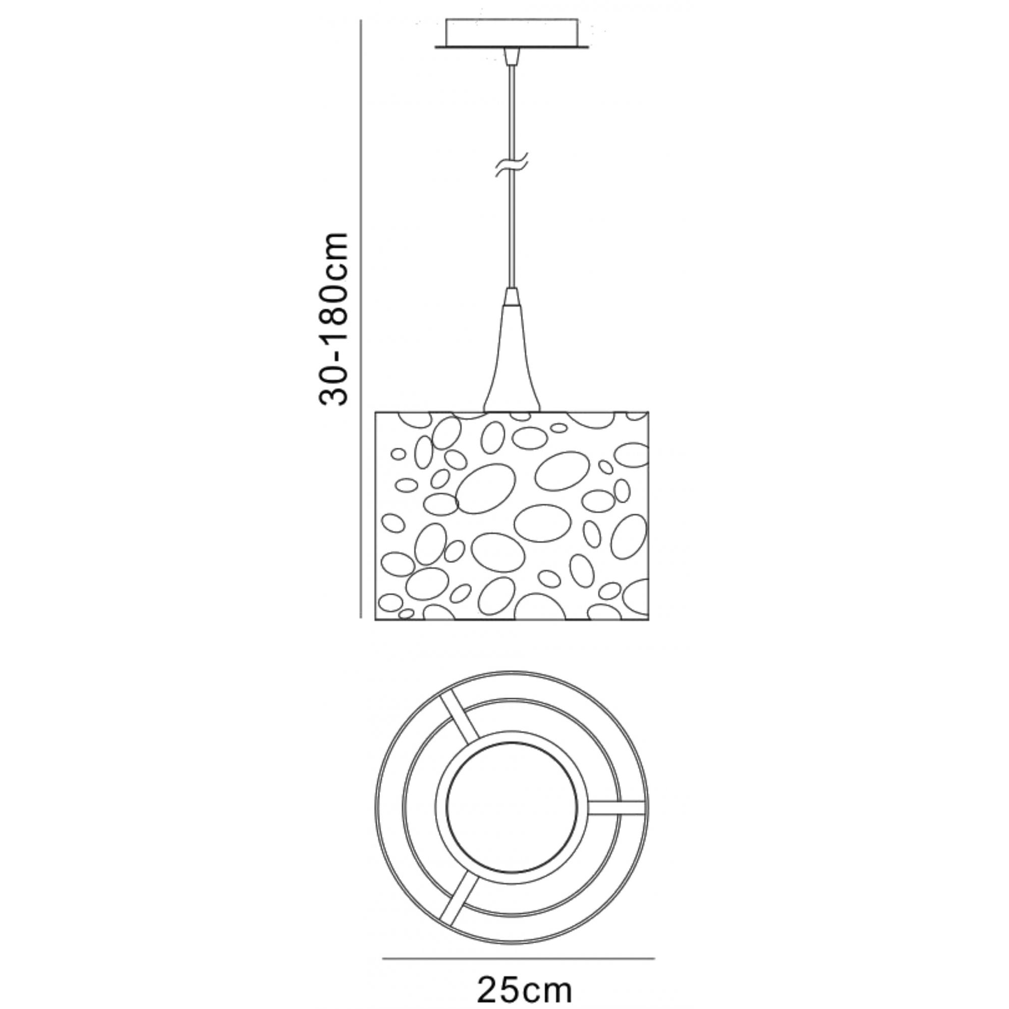 M1363 Lupin Pendant 1 Light E27 Gloss White/White Acrylic/Polished Chrome