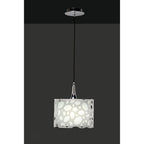 M1363 Lupin Pendant 1 Light E27 Gloss White/White Acrylic/Polished Chrome