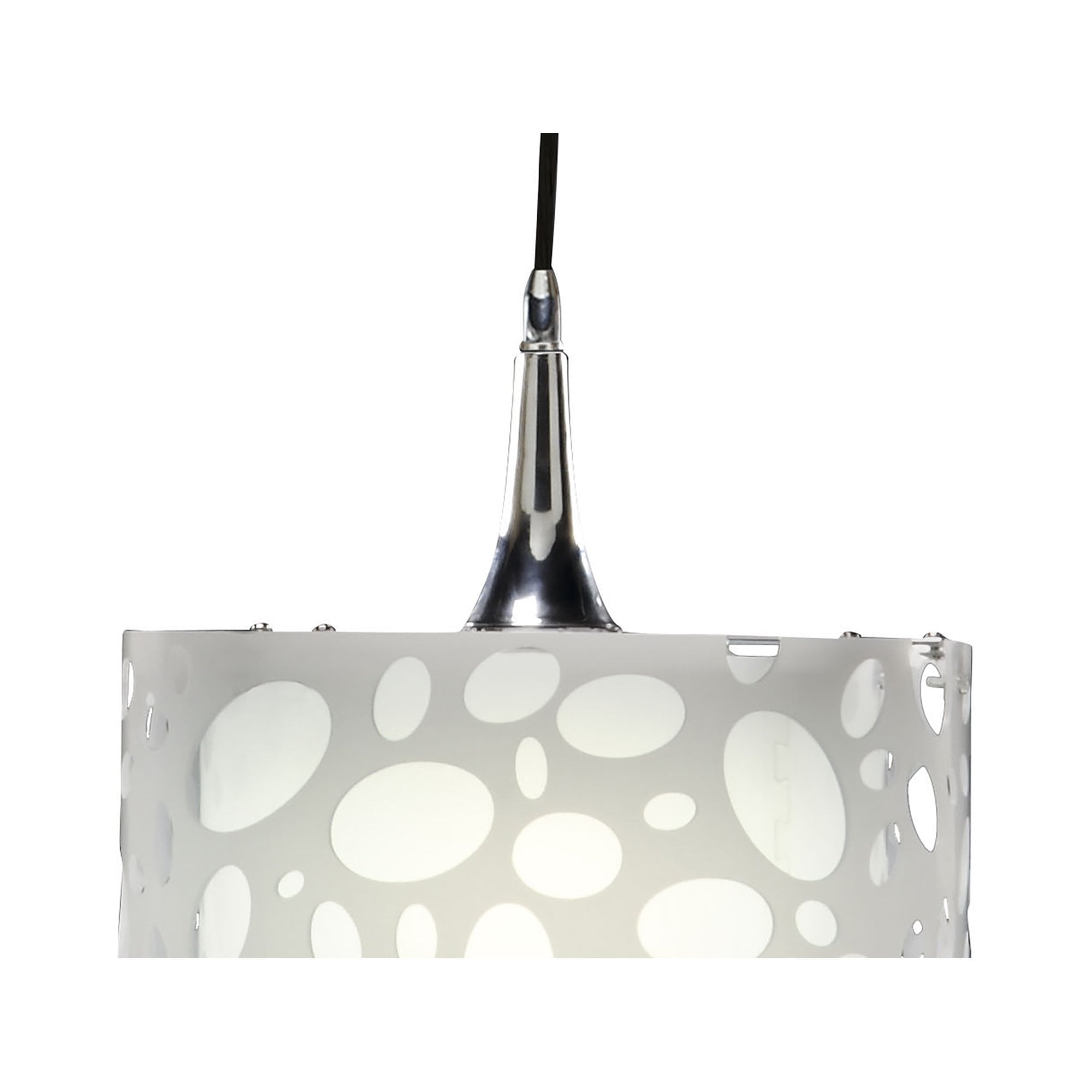M1363 Lupin Pendant 1 Light E27 Gloss White/White Acrylic/Polished Chrome