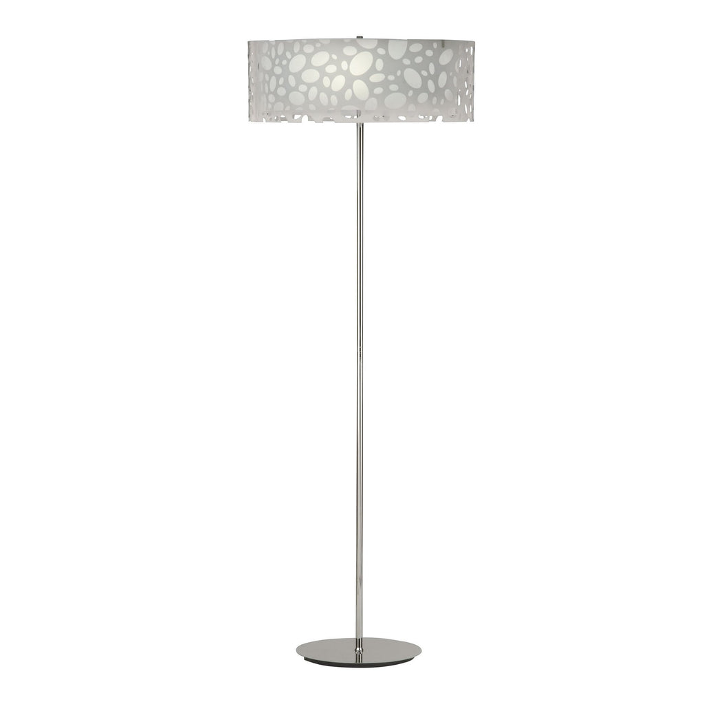 M1368 Lupin Floor Lamp 4 Light E27 Gloss White/White Acrylic/Polished Chrome