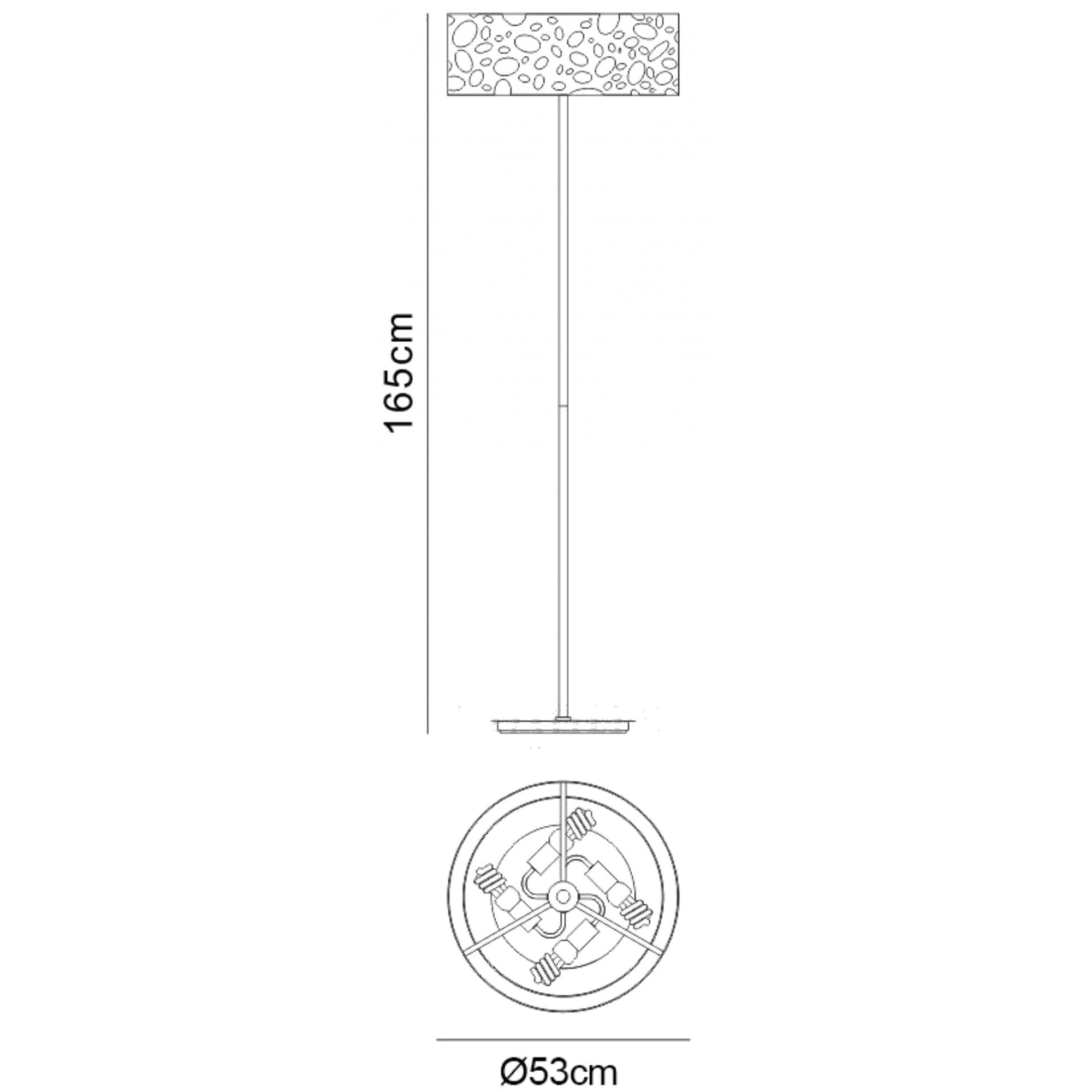 M1368 Lupin Floor Lamp 4 Light E27 Gloss White/White Acrylic/Polished Chrome