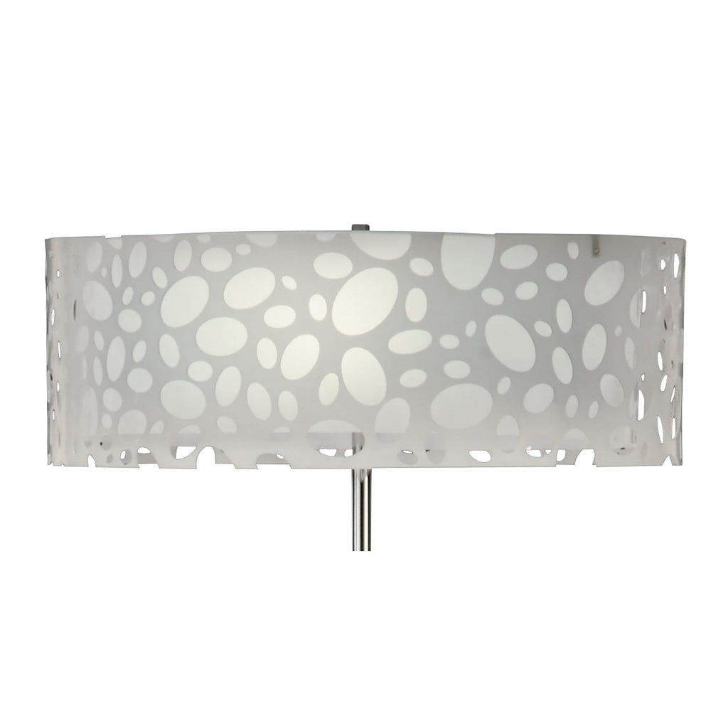 M1368 Lupin Floor Lamp 4 Light E27 Gloss White/White Acrylic/Polished Chrome