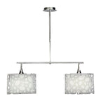 M1369 Lupin Linear Pendant 2 Light E27 Line Large Gloss White White Acrylic Polished Chrome