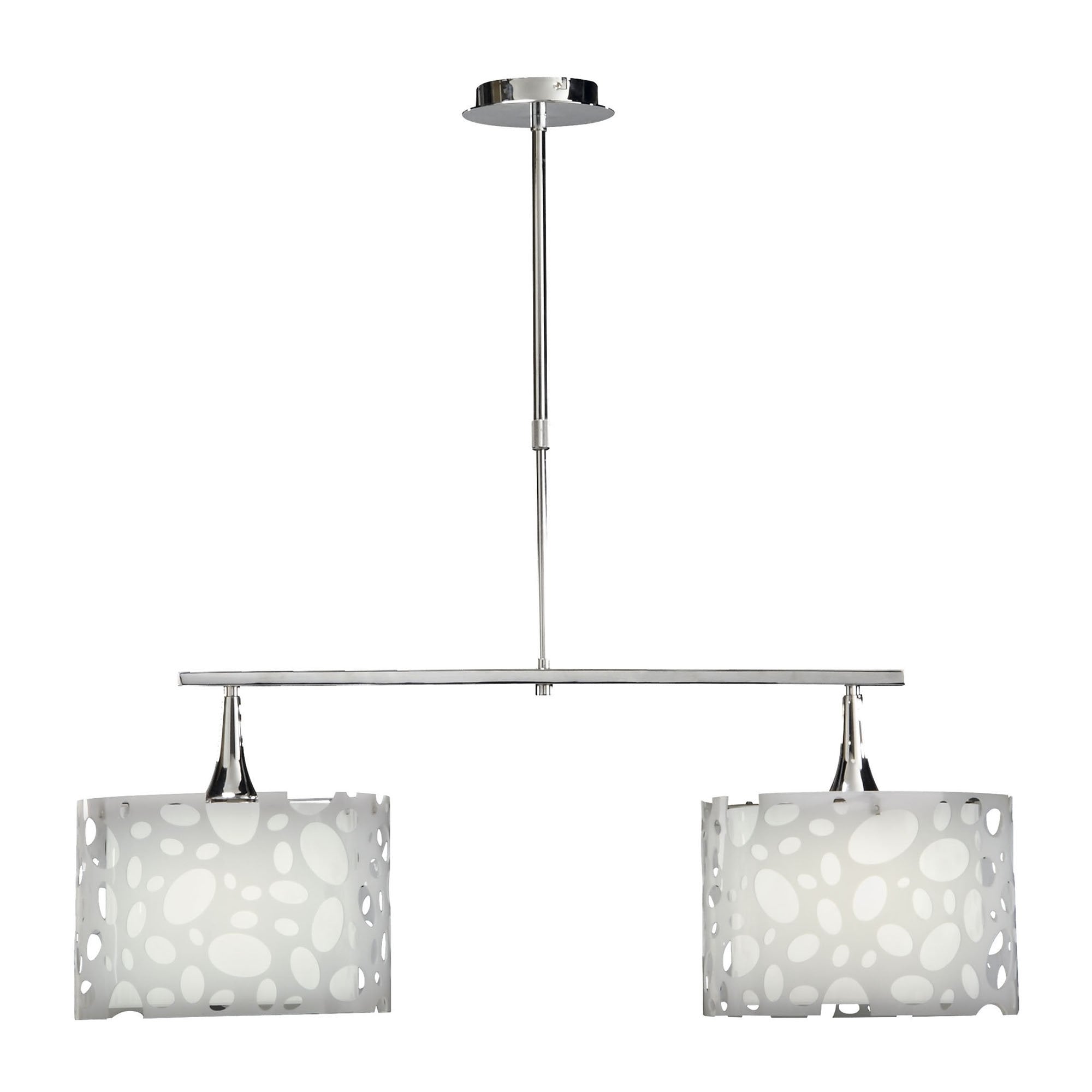 M1369 Lupin Linear Pendant 2 Light E27 Line Large Gloss White White Acrylic Polished Chrome