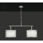 M1369 Lupin Linear Pendant 2 Light E27 Line Large Gloss White White Acrylic Polished Chrome