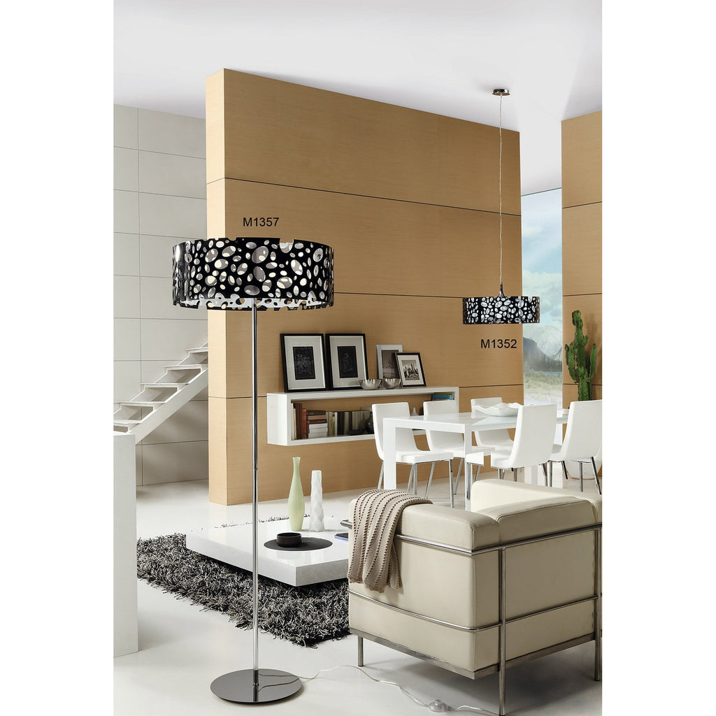 M1369 Lupin Linear Pendant 2 Light E27 Line Large Gloss White White Acrylic Polished Chrome