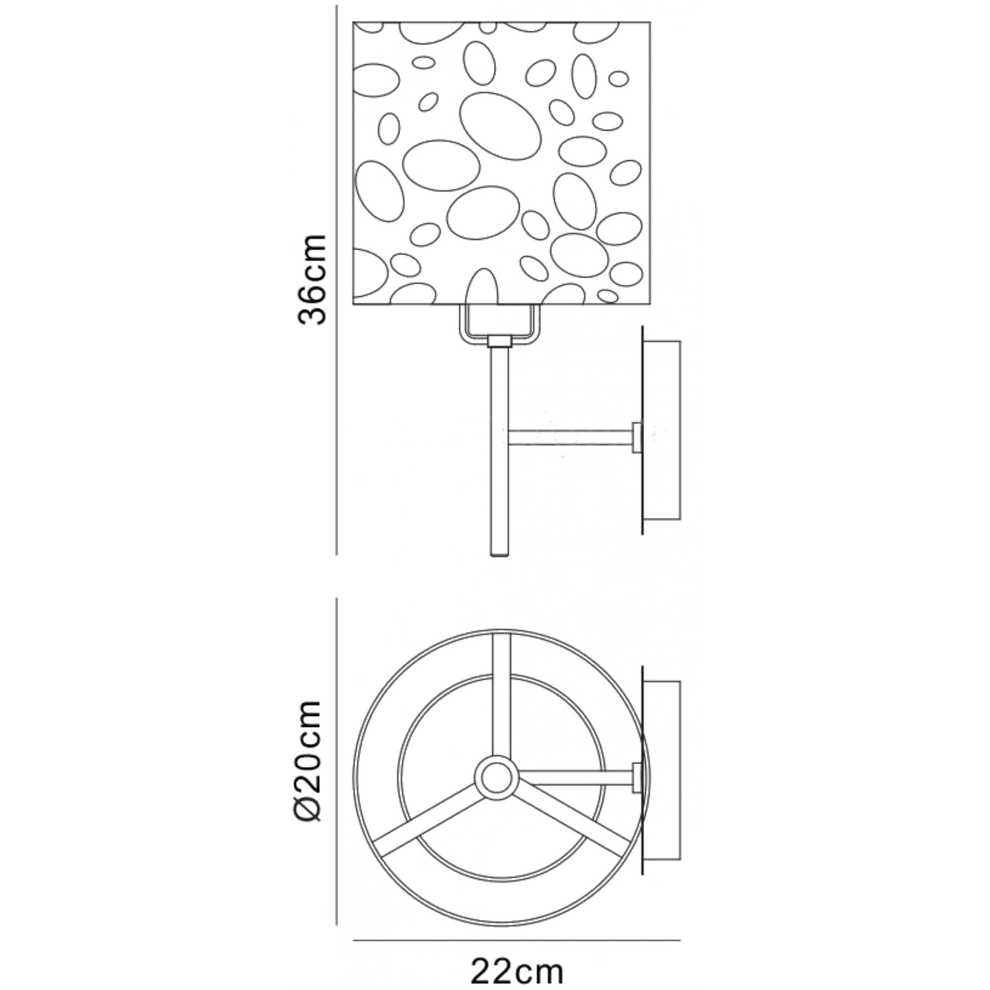 M1370 Lupin Wall Lamp 1 Light E27 Gloss Black/White Acrylic/Polished Chrome