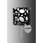 M1370 Lupin Wall Lamp 1 Light E27 Gloss Black/White Acrylic/Polished Chrome