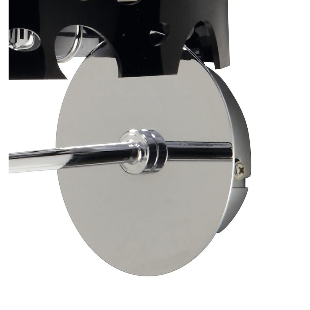 M1370 Lupin Wall Lamp 1 Light E27 Gloss Black/White Acrylic/Polished Chrome