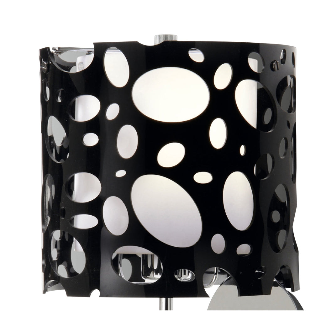 M1370 Lupin Wall Lamp 1 Light E27 Gloss Black/White Acrylic/Polished Chrome