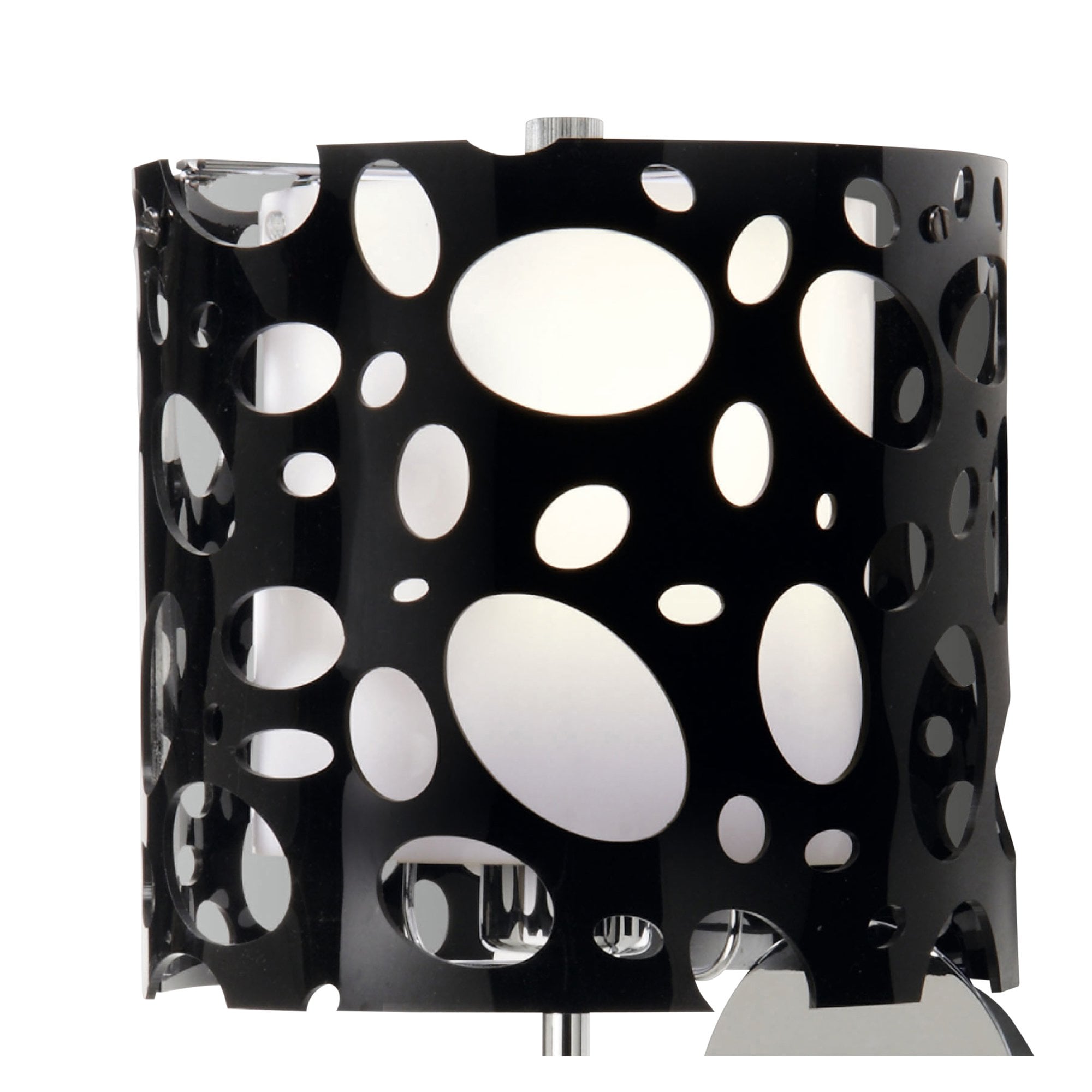 M1370 Lupin Wall Lamp 1 Light E27 Gloss Black/White Acrylic/Polished Chrome