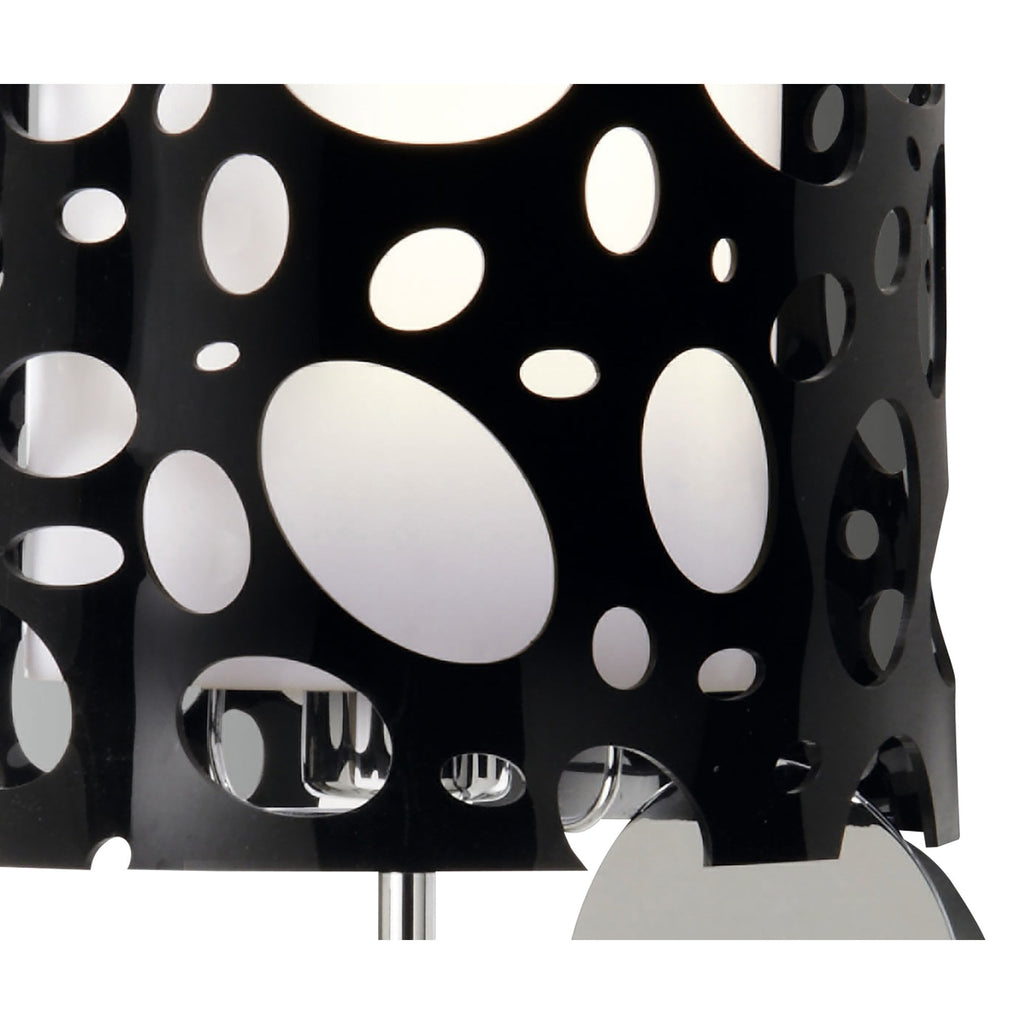 M1370 Lupin Wall Lamp 1 Light E27 Gloss Black/White Acrylic/Polished Chrome