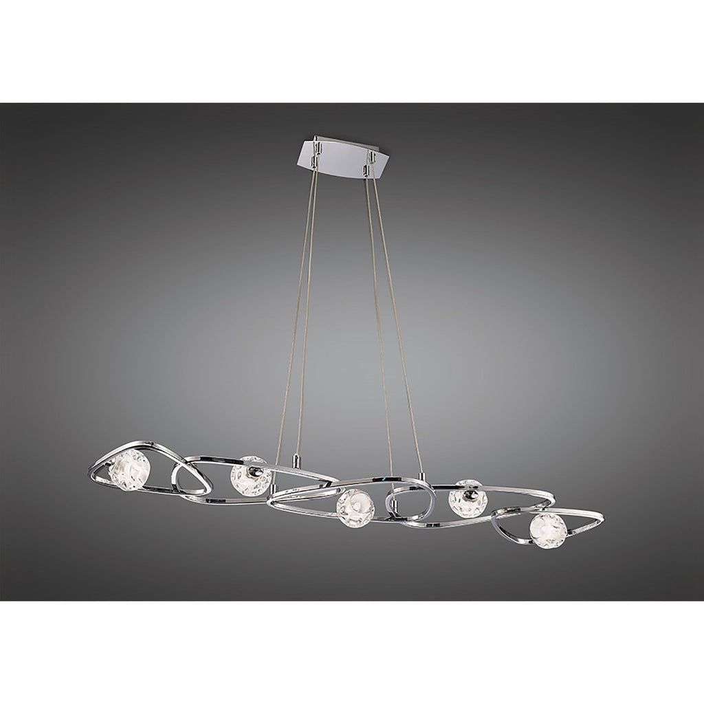 M5012 Lux Linear Pendant 5 Light G9 Line Polished Chrome