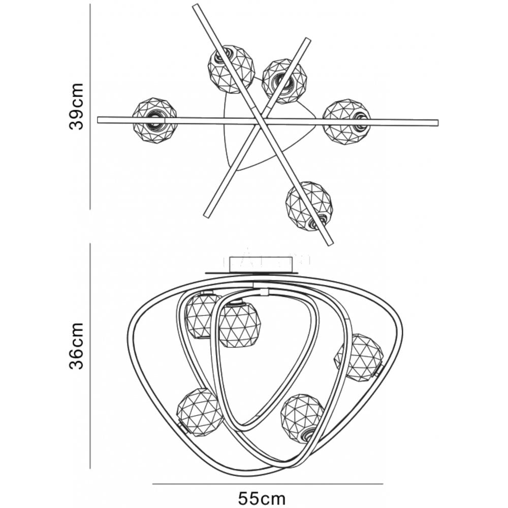 M5014 Lux Ceiling 5 Light G9 Polished Chrome