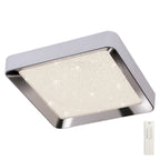 M5920 Male Flush 65cm Square 40W LED -6500K Tuneable Remote Control Chrome / White / Acrylic