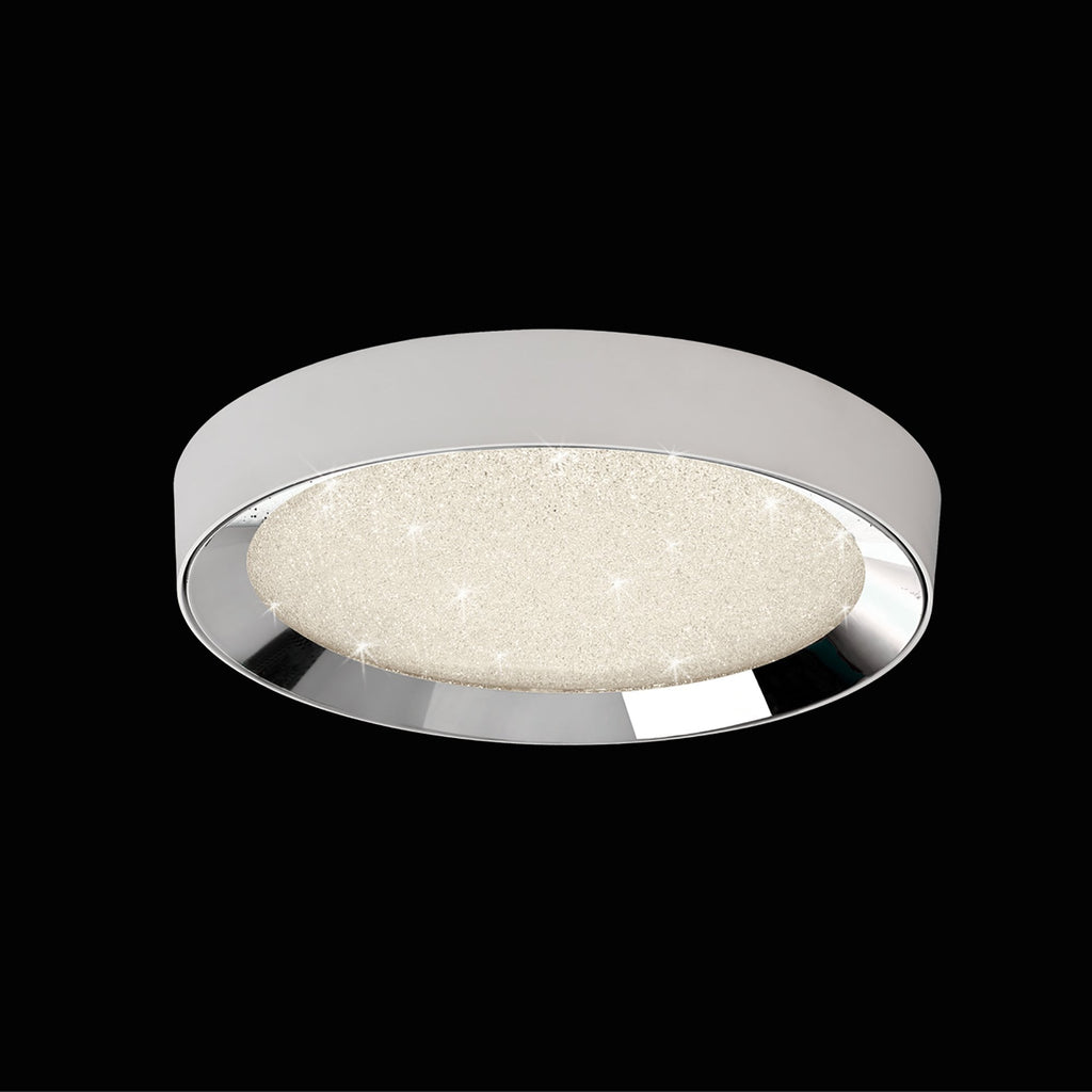 M5923 Male Flush 50cm Round 24W LED -6500K Tuneable Remote Control Chrome / White / Acrylic