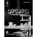 M8474/1 Manhattan Floor Lamp 3 Light Polished Chrome/Frosted Glass Black Patterned Shade
