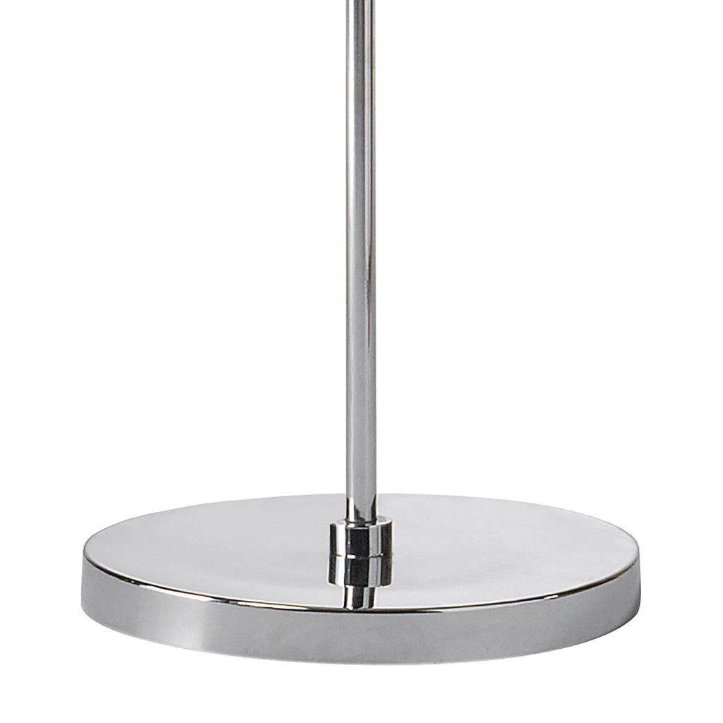 M8474/1 Manhattan Floor Lamp 3 Light Polished Chrome/Frosted Glass Black Patterned Shade