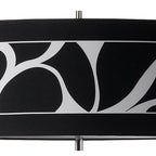 M8474/1 Manhattan Floor Lamp 3 Light Polished Chrome/Frosted Glass Black Patterned Shade