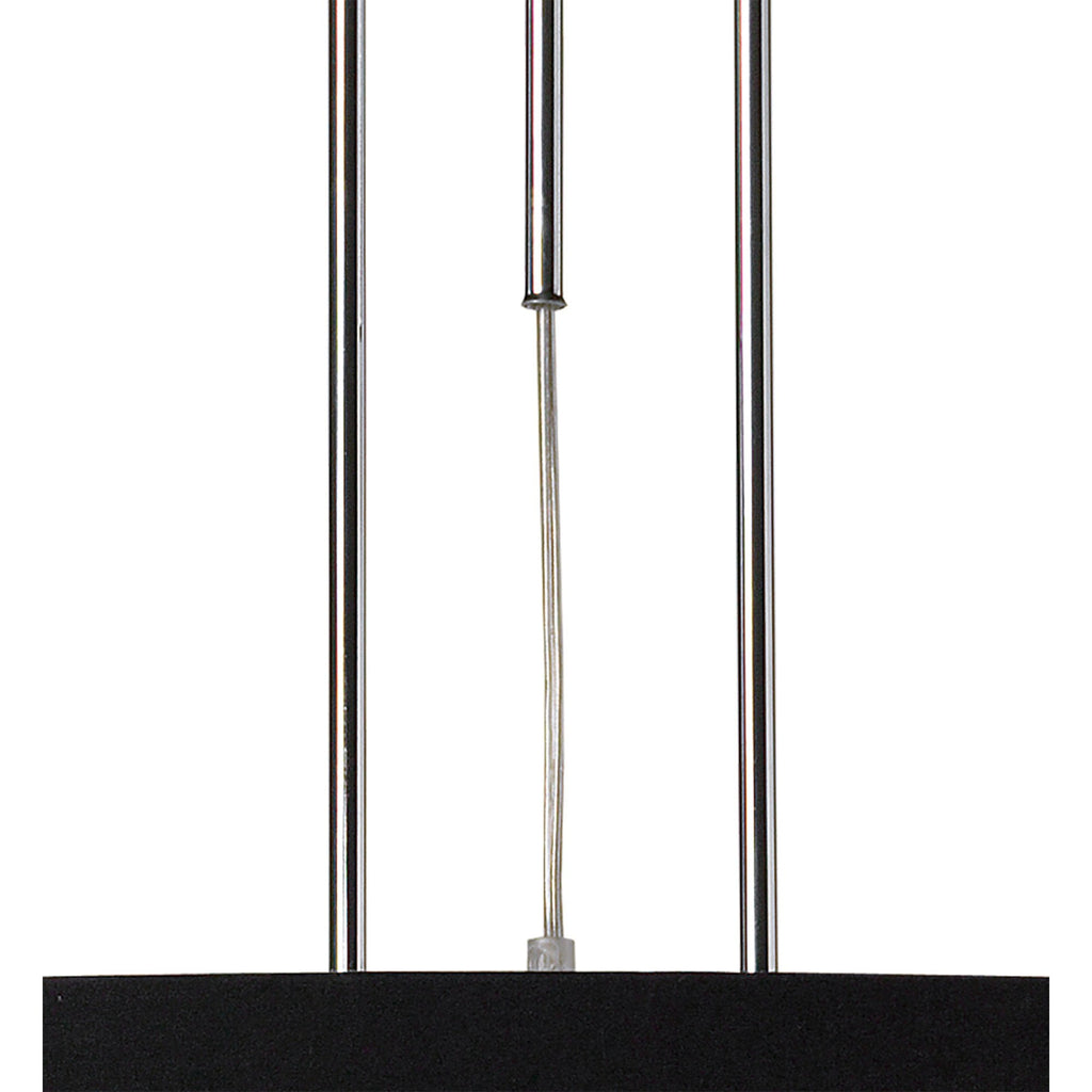 M8468/1 Manhattan Linear Pendant 2 Light Polished Chrome Frosted Glass Black Patterned Shade