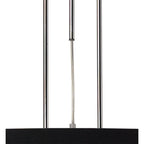 M8468/1 Manhattan Linear Pendant 2 Light Polished Chrome Frosted Glass Black Patterned Shade