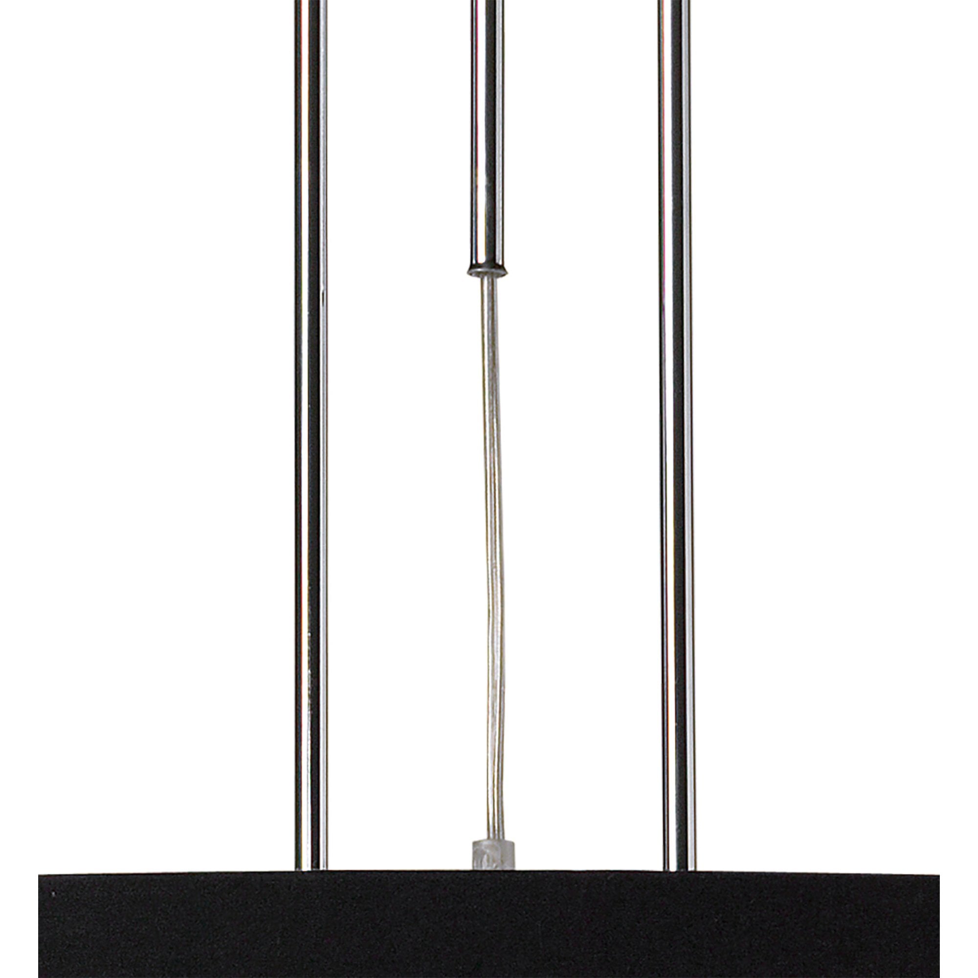 M8468/1 Manhattan Linear Pendant 2 Light Polished Chrome Frosted Glass Black Patterned Shade