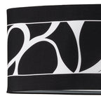 M8468/1 Manhattan Linear Pendant 2 Light Polished Chrome Frosted Glass Black Patterned Shade